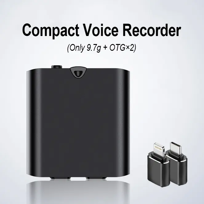 Ultra-Slim Hidden Magnetic Voice Recorder- 9.7g – One-Touch, HD Noise Reduction, Long Battery, Large Storage + OTG Adapter Audio Intelligent High-Definition Tape support one-click recording accuracy ample capacity
