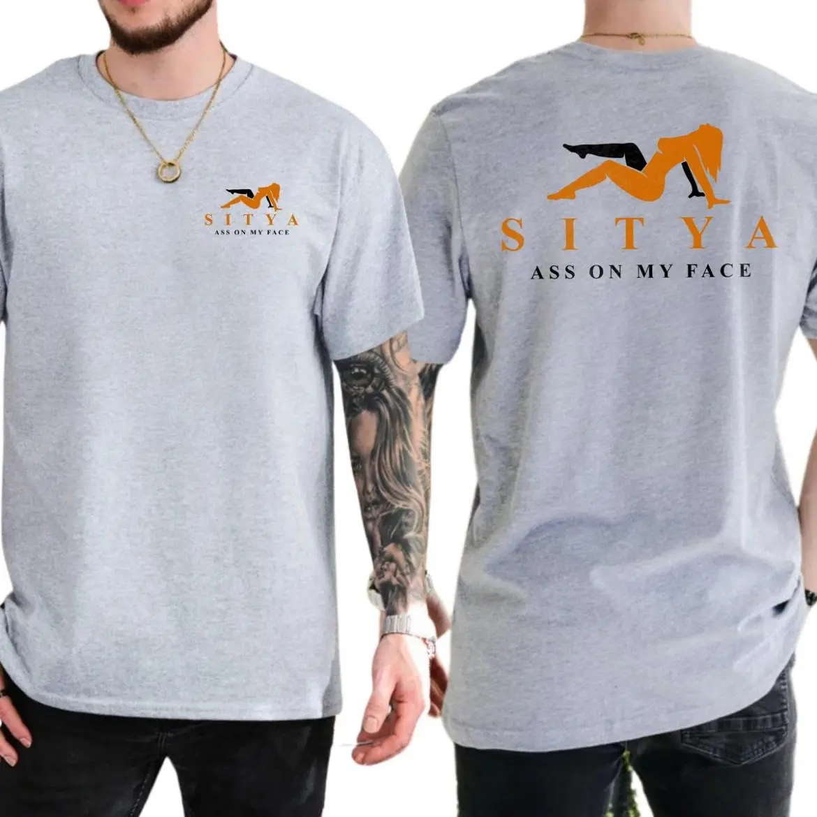 Funny Sit On My Face T-Shirt 2-Sided, Men's Men's SITYA Shirt, Adult Humor Jokes Tee, Soft Cotton Short Sleeve Tshirt, Gift For