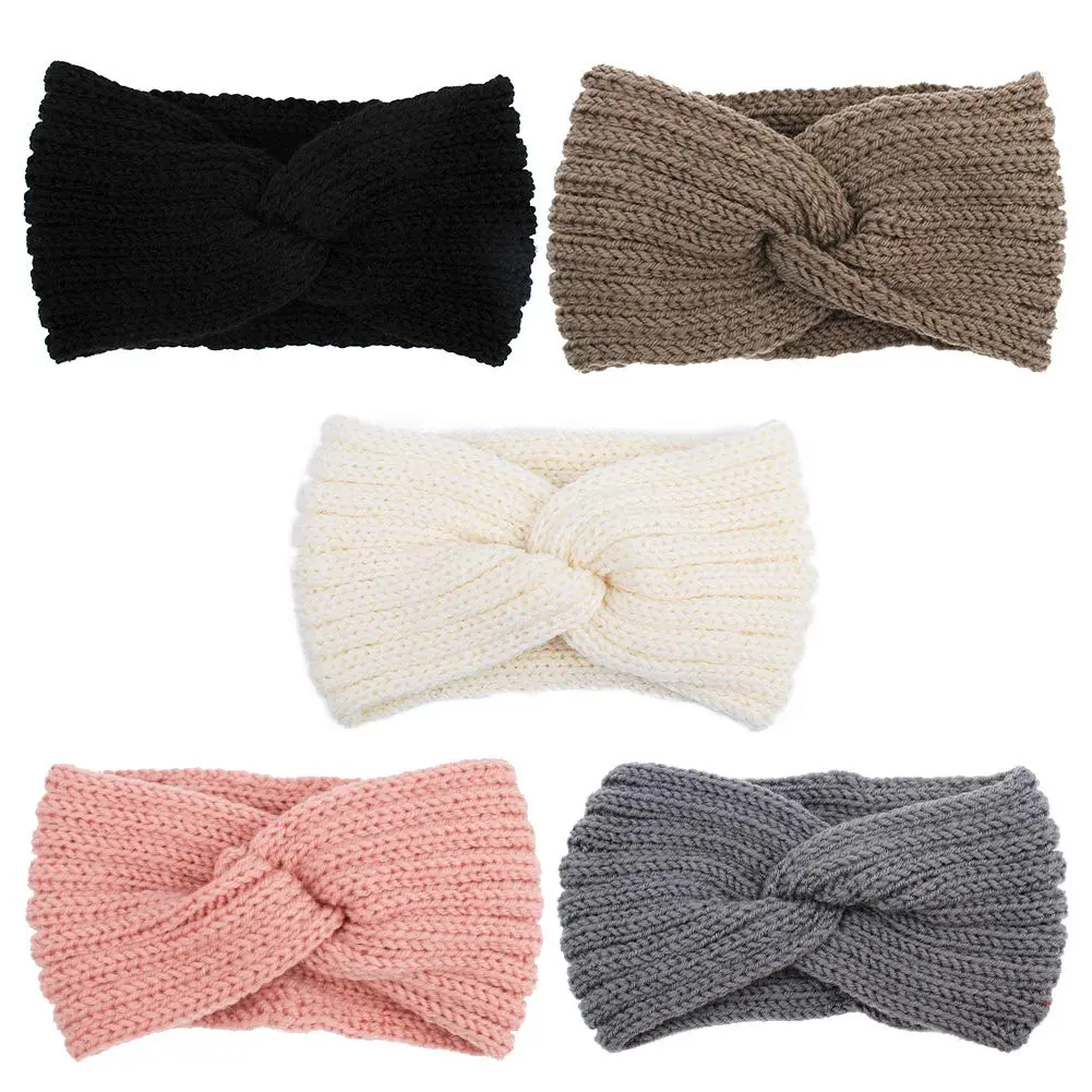 5-Pack Elegant Knit Headbands for Women, Thick Winter Ear Warmers, Stretchy Wide Headband Design, Casual Fabric Hair Accessories for Moms, Daily, Boho Hair, Soft Knit, Mother's Day, Accessory Kit Headbands