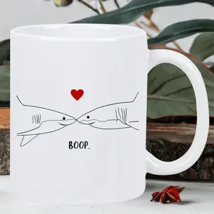 1pc Cute Shark Ceramic Mug with "Boo" Playful Design, Dishwasher Safe & Reusable, Ideal for Hot & Cold Beverages, Perfect Gift for Birthdays, Christmas, Valentine's Day, and Festivals - Multipurpose Use
