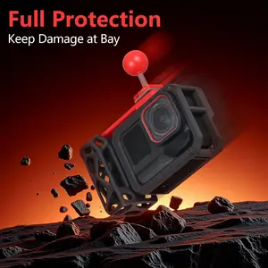 Custom Cage for Insta360 ACE PRO 2 with Cold Shoe & Anti-Loss Strap - Ergonomic Grip, Novel Design, Lightweight 70g for Street Photography