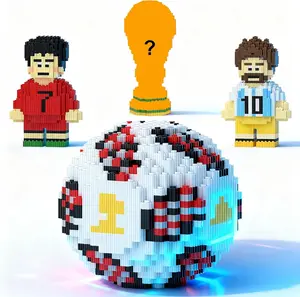 2986PCS 4-in-1 Sports Player Building Blocks Set, Mini Bricks Figure Toy, Champion Trophy Puzzle
