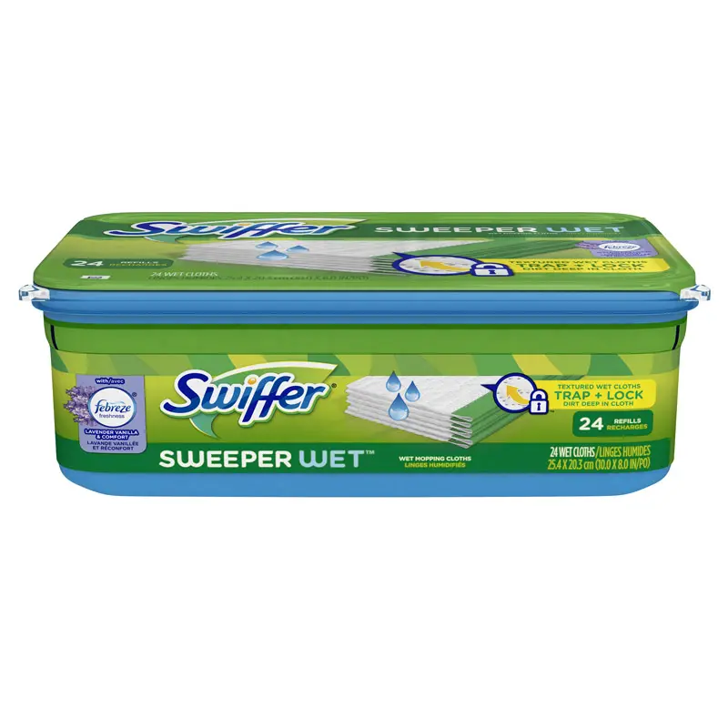 SWIFFER Sweeper Wet Mopping Cloth Refills - 8x10 in. Wipes, 24-Piece Pack for Home Cleaning Mops, Wipe, Wet Mopping Cloths