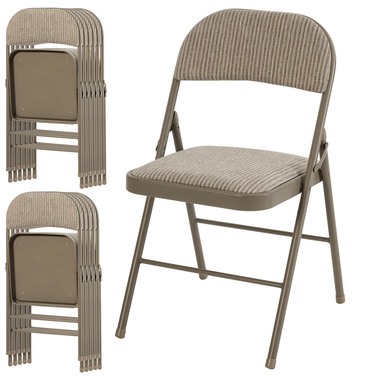 Folding Chairs Set, Foam Padding, Comfortable Padded Seats With Ergonomic Design,Compact Foldable Design For Space Saving Storage