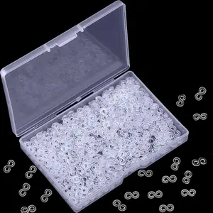 300 Pieces Clear Plastic S Clips for Loom Bracelets DIY Handcrafts Educational Gadgets Non-Toxic Washable Connectors