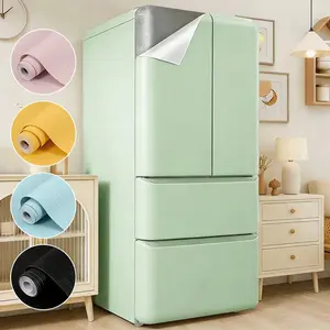1 Roll, Solid Color Decorative Refrigerator Stickers, Self-adhesive Wallpaper, Peel-Off Installation, Matte Finish, Removable, Suitable for Kitchens, Cabinets, and Walls.