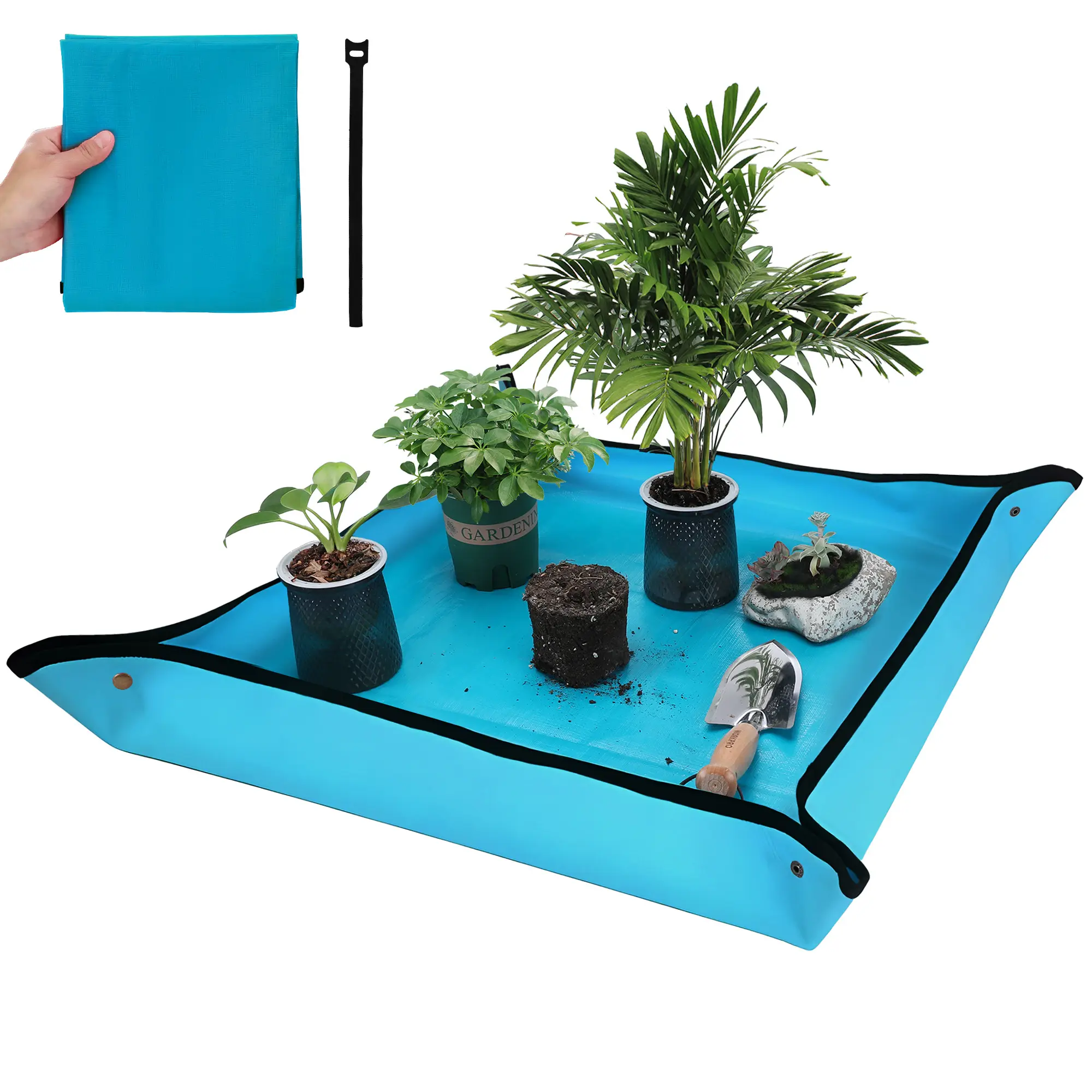 #summersale WORKPRO Repotting Mat for Indoor Plant Transplanting and Mess Control, 39.5" X 31.5" Thickened Waterproof Potting Mat, Square Planting Tray, Gardening Gifts for Plant Lovers