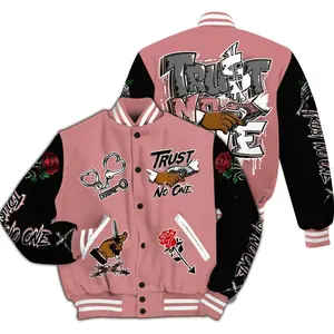 Low OG Rust Pink 1s Matching Varsity Jacket - Graphic Print Streetwear Style 8H8
