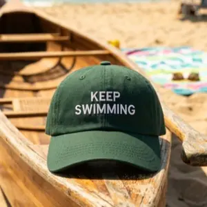 KEEP SWIMMING Hat 2026 – Embroidered Kpop Fan Merch Cap, Washed Vintage Cotton Dad Hat, Concert Outfit Hat, Fan Gift