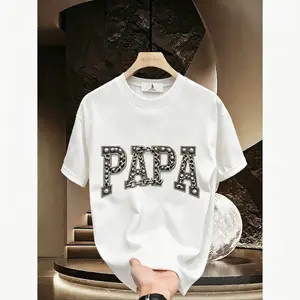 Chain Studded Edgy Papa T-Shirt |   Biker Punk Rock Dad Shirt |   Unique Statement Graphic |   Men's Casual T-Shirt