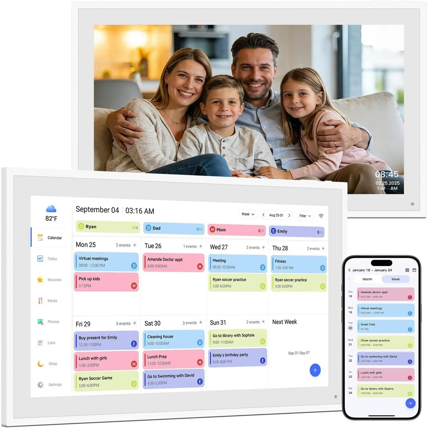 15.6 Inch Digital Calendar Wall,  Planner & Chore Chart, 1080P  Interactive Calendar Touchscreen for Family Planner Display,  Family Calendar, Desk/Wall Mountable, Gifts for Women Men