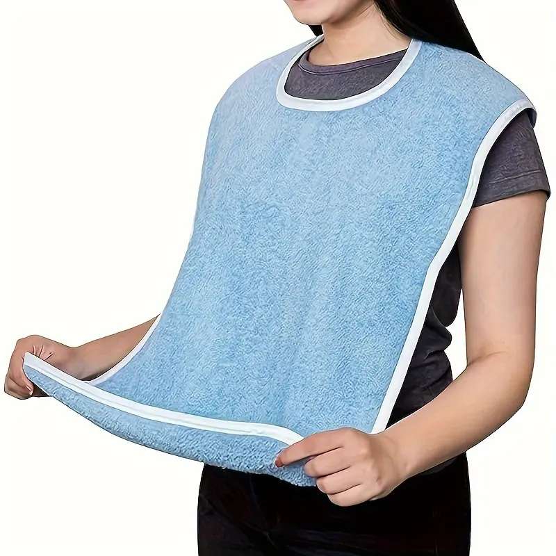 2pcs/set Premium Waterproof Adult Bibs for Men and Women - Adjustable, Thick Flannel, Machine Washable, Protective Cover for Elderly and Disabled - Soft, Breathable, Comfortable, and Easy to Clean