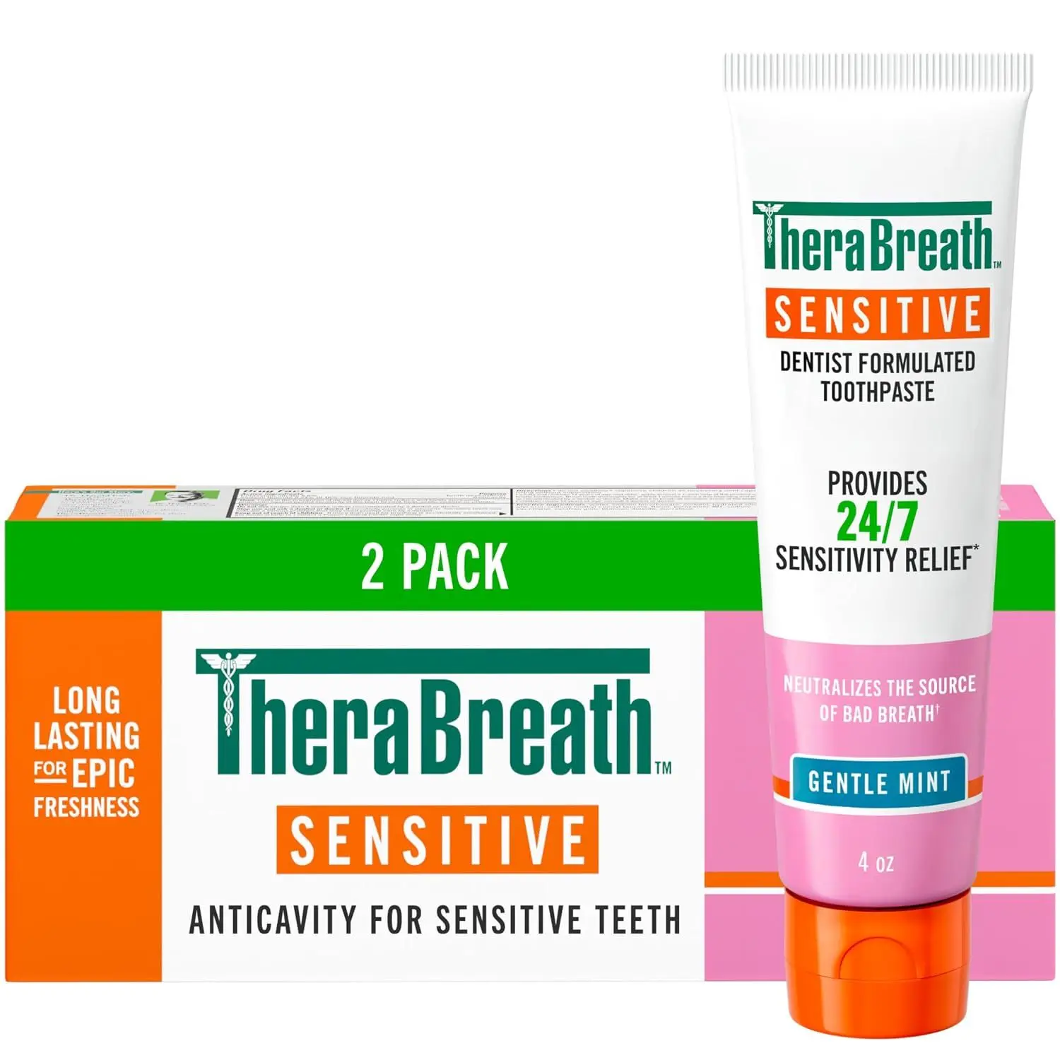 TheraBreath Healthy Gums Oral Rinse, Clean Mint, 16 fl oz, 2-Pack | Antigingivitis, Dentist Formulated, Prevents Gingivitis, Supports Gum Health, Alcohol Free