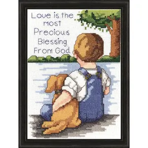 Mini Counted Cross Stitch Kit 5"X7", 14 Count - Precious Blessing