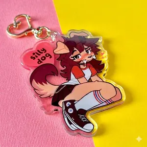 Buttercup Furry Silly Dog Acrylic Keychains