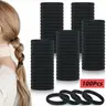 50/100-Piece Nylon Material Tiy Hairties, Thick Seamless Ponytail Holders for All Hair Types, Soft No-Damage Multiple Packs Accessories for Ponytail Hairstyles & Hair Care Routine