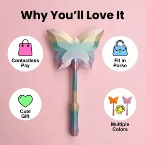 Contactless Payment Tool Magic Wand, Fun Rainbow Heart Butterfly Star Shapes, Hygienic Transaction Accessories, Multiple Styles Available