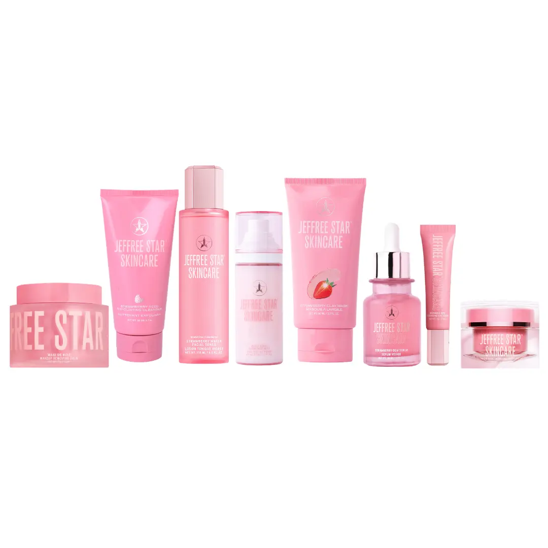 Ultimate Strawberry Skincare Bundle - Includes 8 Strawberry Products in the Jeffree Star Skincare Line Ultimate Strawberry Skincare Bundle - Includes 8 Strawberry Products in the Jeffree Star Skincare Line