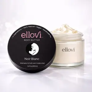 Ellovi Noir Blanc Body Butter Unisex 100% Natural & Vegan Moisturizer for Eczema-Prone Skin with Violet Scent 100G