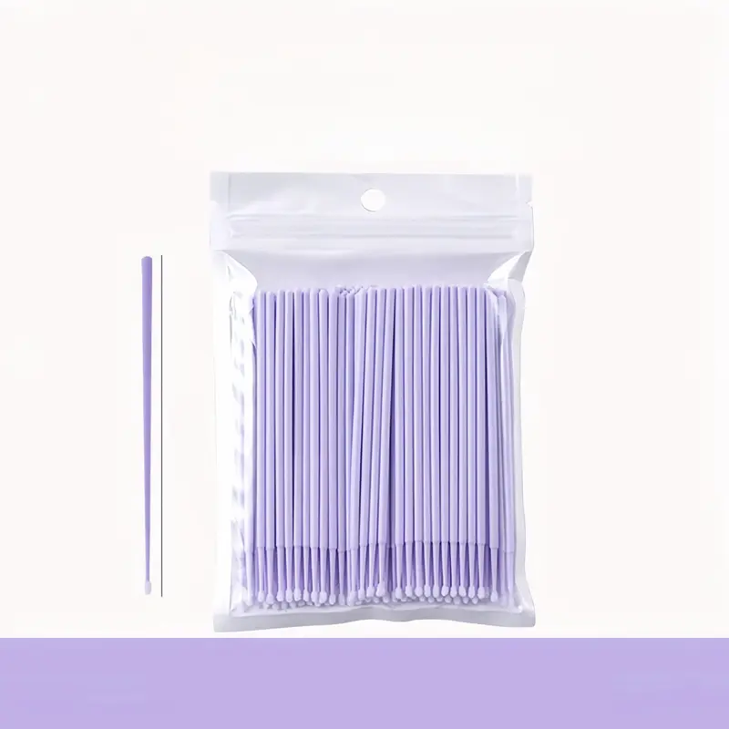 100pcs Disposable Multi-Functional Mini Cotton Swabs Multi Pack - High-Quality Cotton, Comfortable to Hold, Length 3.9", Ideal for Eyelash Extension, Microblading, Precision Face Makeup - For Beauty Salons, Home Use