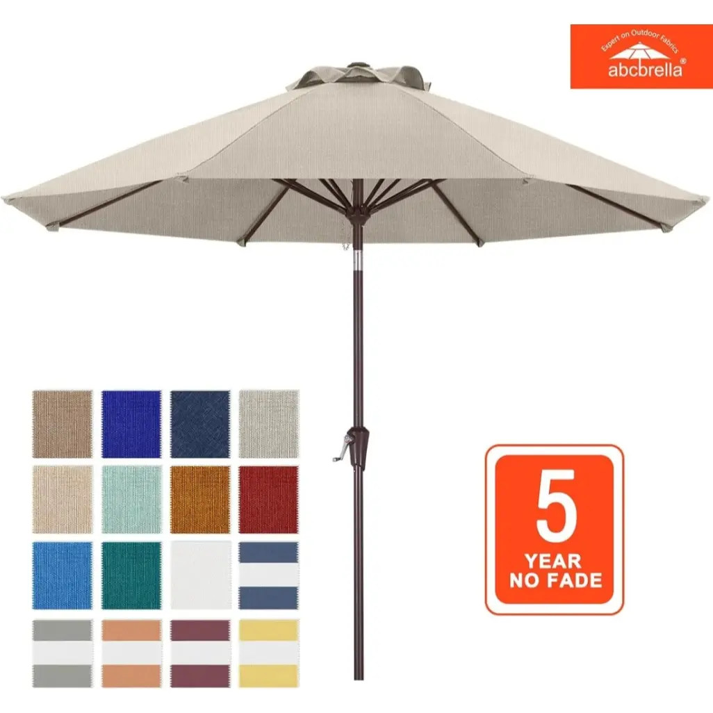 ABCCANOPY 9ft 10ft 11ft Patio Umbrella, Outdoor Table Umbrella with Crank and Tilt, Multiple Styles, Base Not Included