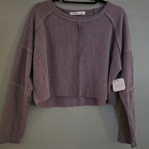 Altered State Purple Knit Crop Sweater for Women - Womenswear, Knitwear