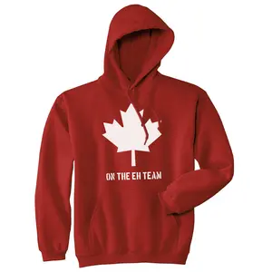 Eh Team Canada Sweater Funny Canadian Shirts Novelty Graphic Hilarious Hoodie Unisex Vintage Fashion Hoodies Funny Canada Pullover Novelty Sweatshirt Red