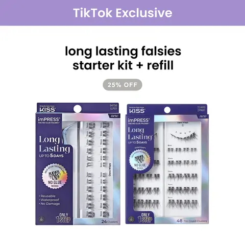 [TikTok Exclusive] imPRESS Falsies Long Lasting Pre-Glued Lash Clusters Starter Kit + Refill Bundle