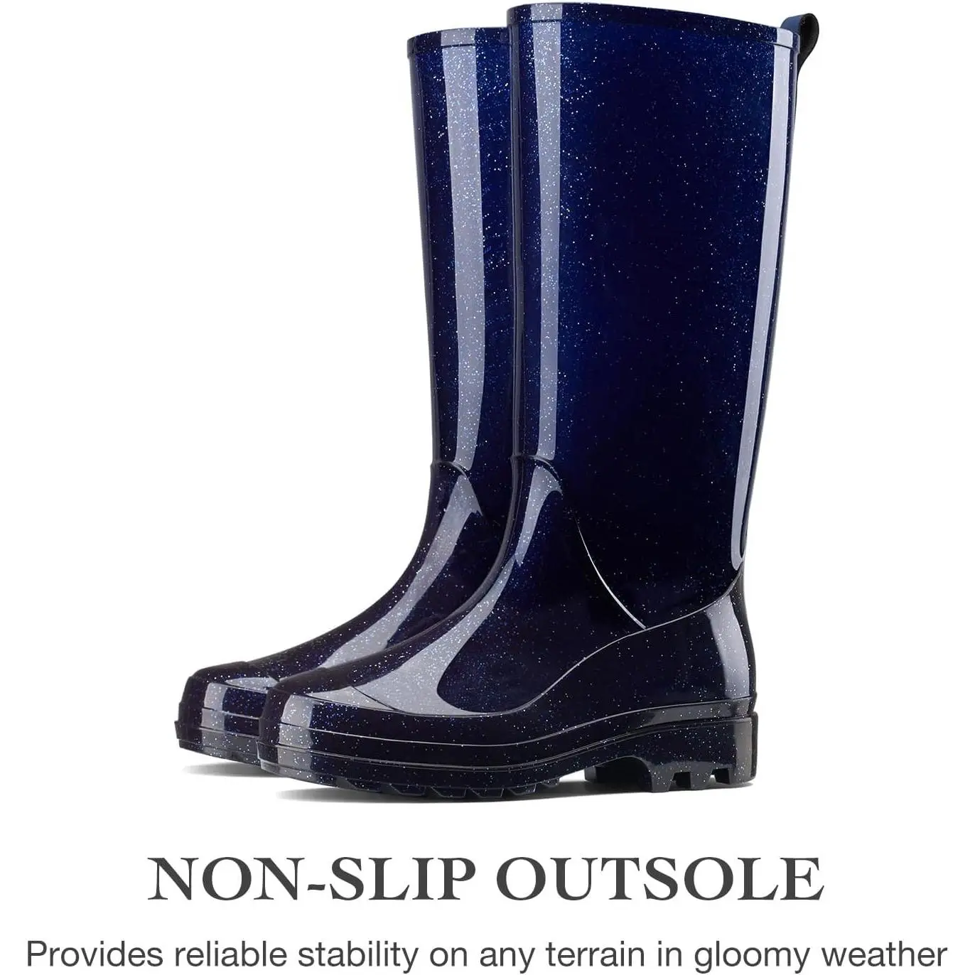 Rain Boots for Women Waterproof Garden Boots, Knee High Rain Shoes, Non Slip Seamless Welly