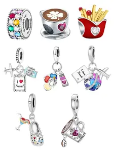 Travel Themed Charms, Fashionable Pendant for Bracelet & Necklace Making, DIY Jewelry Making Supplies for Women & Girls, Casual Trendy Jewelry, Rhinestone Pendant Jewelry, DIY Jewelry Decoration