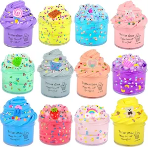 Easter gifts Slime Kit 12 Pack, with 6 Butter Slime and 6 Crystal Slime for Party Favors, Scents Slime Putty Soft and Non-Sticky, Birthday Gift Carnival Prizes, Stress Relief Toy for Kids Education