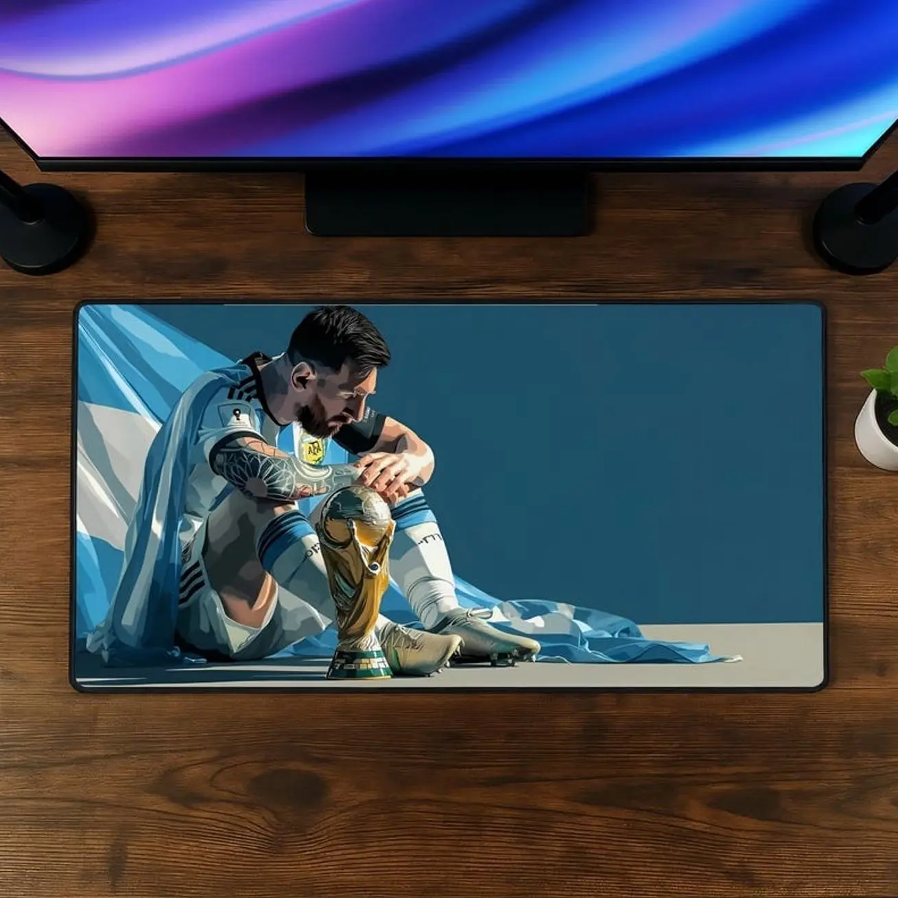 Li0nel M-Messi Collage Premium Gaming Mouse Pad, Football Fan XL Keyboard Desk Mat for Home & Office