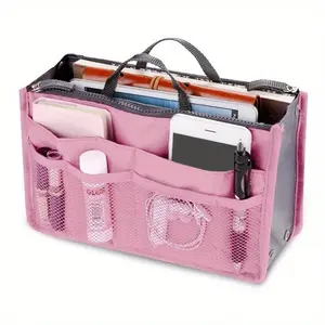 Women Make Up Cosmetic Bag Travel Handbag Nylon Large Container Make Up Case Organizer Bags Ladies Foldable Purse Clutch Bag Makeup Organizer Pouch
