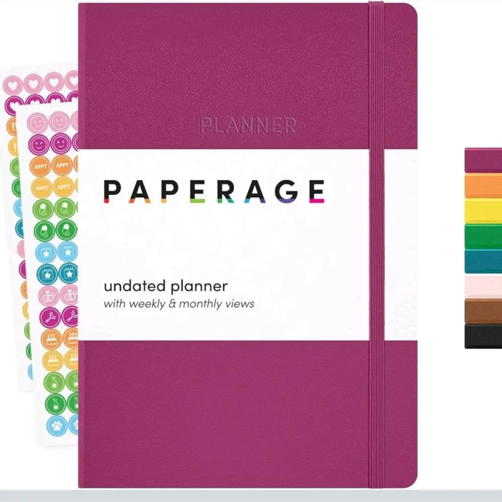 PAPERAGE Undated Weekly & Monthly Hardcover Planner