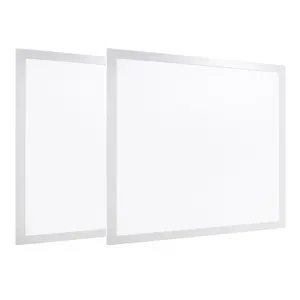 JONATHAN Y 2 ft. X 2 ft. 40-Watt Dimmable Integrated LED Flat Panel Flush Mount Light with 4400 Lumens 5000K; Set of 2