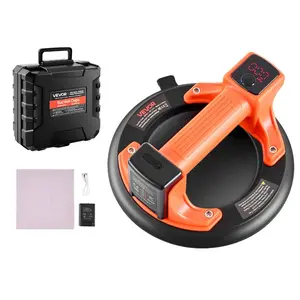 VEVOR Electric Suction Cup, 8-Inch Vacuum Glass Lifter with Digital Display for Suction Power Battery Level, 440 lbs Max Lifting Capacity Tile Suction Cup Tool for Lifting Tile, Granite (1-Pack)