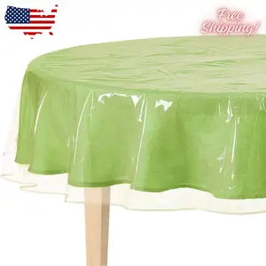 Clear Plastic Tablecloth Protector, Table Cloth Vinyl (60 Round)