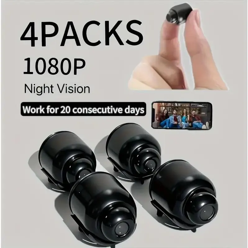4 wireless surveillance cameras X5- night vision function 5GHz WiFi intelligent security camera - high-definition,    rotation, suitable for home and office monitoring, cameras for home  mini cámara,vigilancia remota