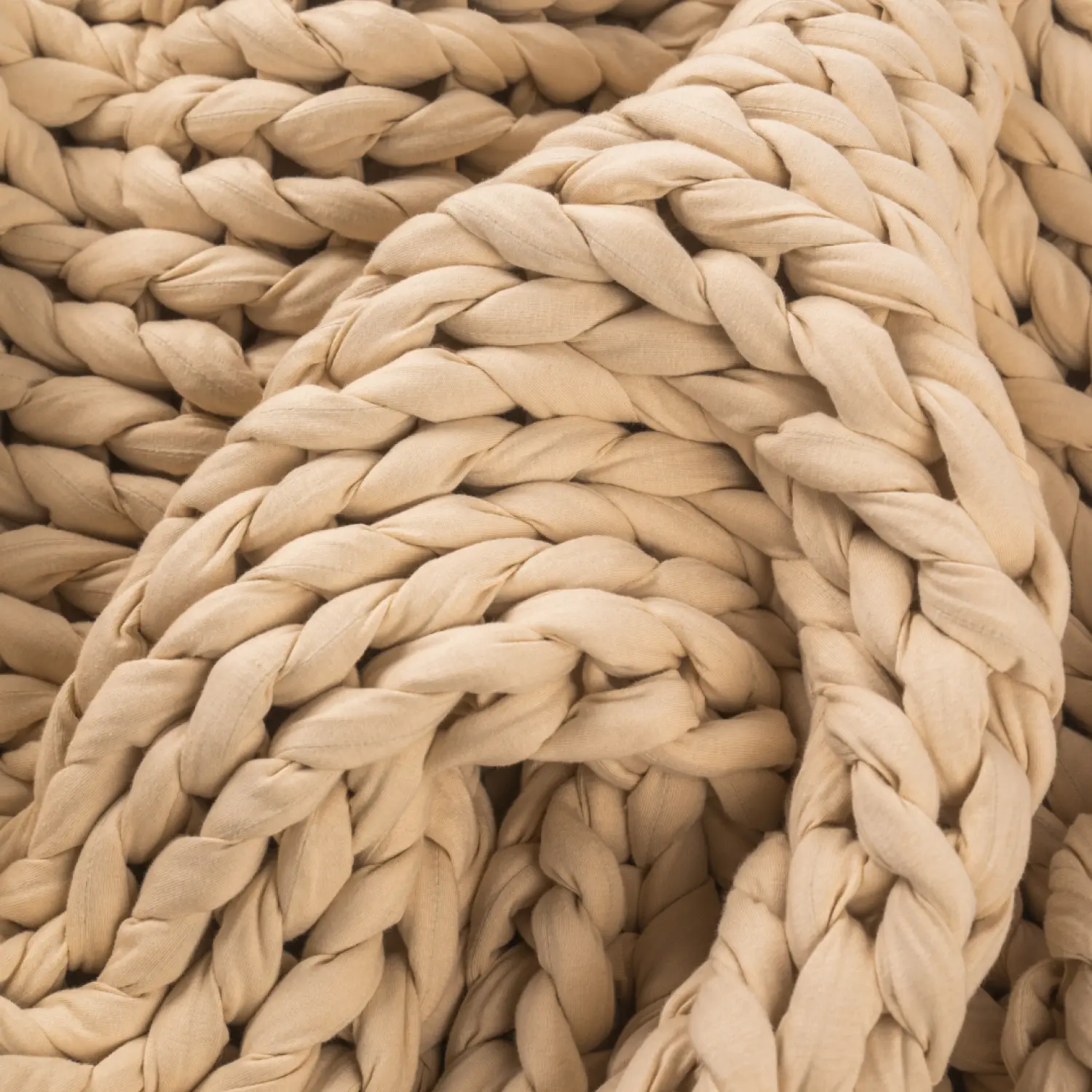 The Cuddler Hand-Knit Weighted Blanket | Sand