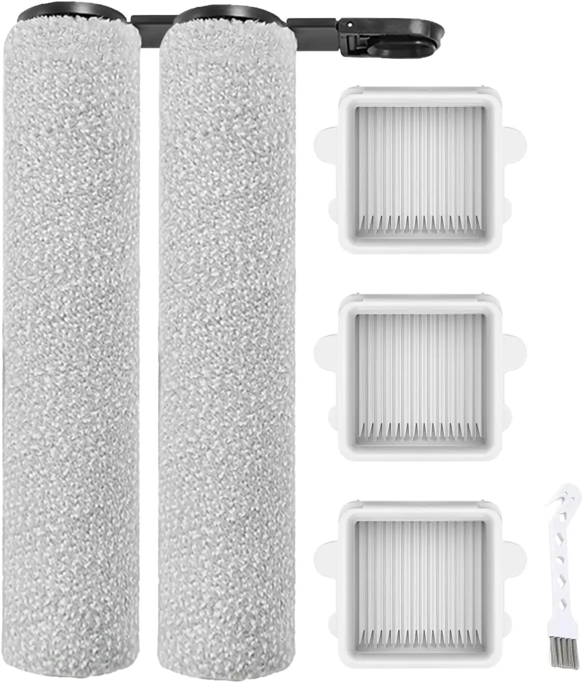 6Pack Replacement Vacuum Filter Roller Brushes For Roborock F25/F25 ACE/F25 ALT/F25 LT/F25 RT Wet/Dry Vacuum Cleaner Accessory Set,Replacement Parts Include 2Brush Rollers 3HEPA Filters 1Cleaner Brush