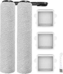 6Pack Replacement Vacuum Filter Roller Brushes For Roborock F25/F25 ACE/F25 ALT/F25 LT/F25 RT Wet/Dry Vacuum Cleaner Accessory Set,Replacement Parts Include 2Brush Rollers 3HEPA Filters 1Cleaner Brush