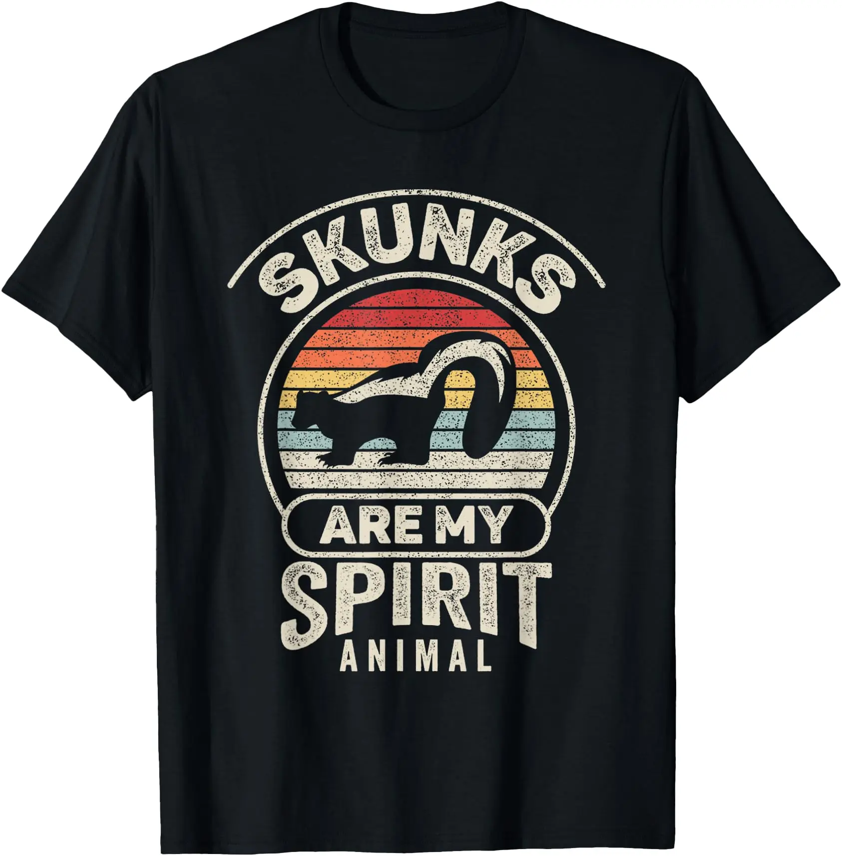100% Cotton Retro Skunks Are My Spirit Animal Skunk Lover T-Shirt