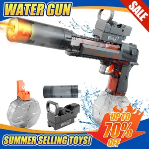2026 NEW Water Blaster Powerful with Automatic Firing & LED Lights Long Distance Shooting Extra Large Capacity Perfect for Summer Fun Electric