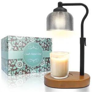 Mother's Day Gifts: Minimalist Metal Box Candle Warmer Lamp with Timer, Dimmer & Adjustable Height, Wax Melt Warmer for Scented Jar Candles & Tea Lights, Bedroom Home Decor Gift for Mom, Includes 2 Bulbs