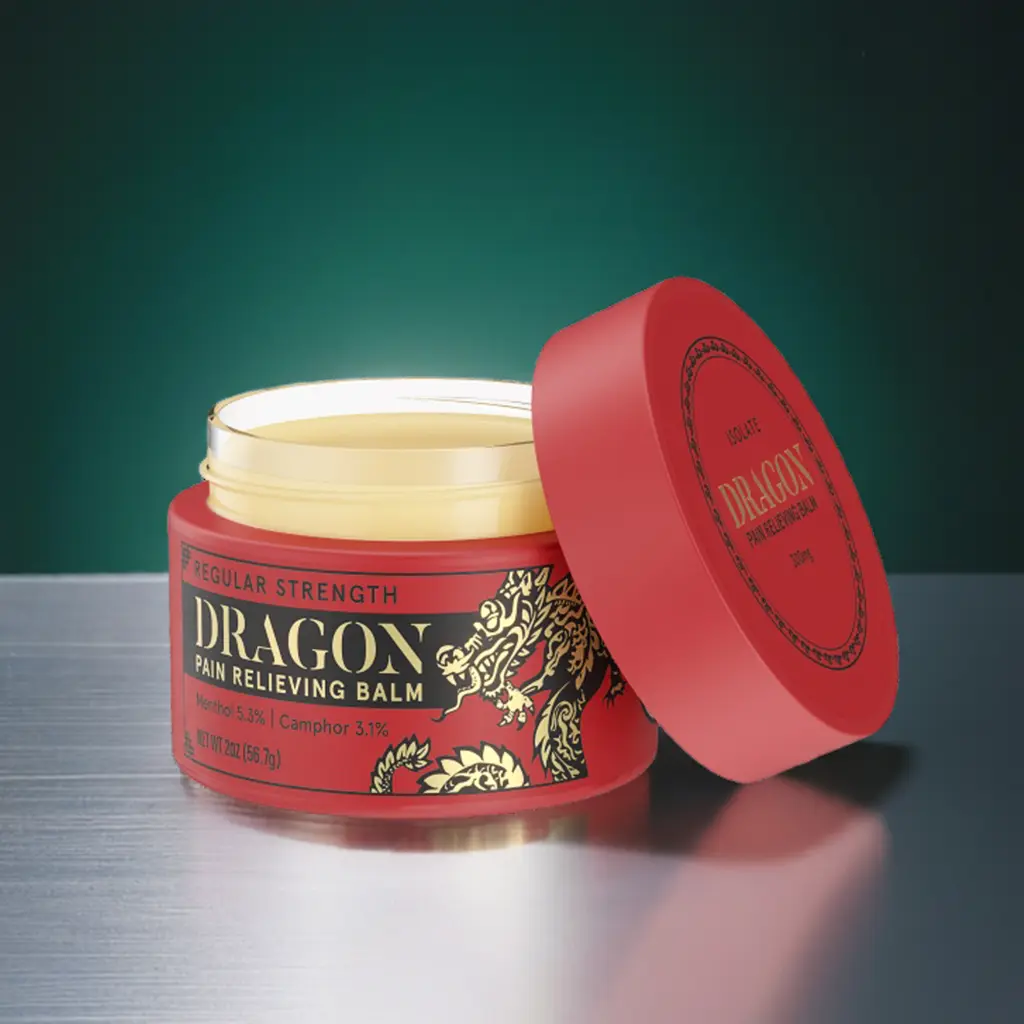 Dragon Balm Regular Strength Muscle Recovery Balm Jar 2 oz. Natural Relief after Workout, Soothing Relaxing Body Care Treatment