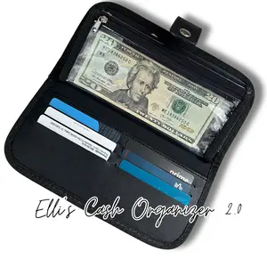 Elli’s 2.0 Cash Organizer Long Wallet Plain| Cash Envelope System pocket