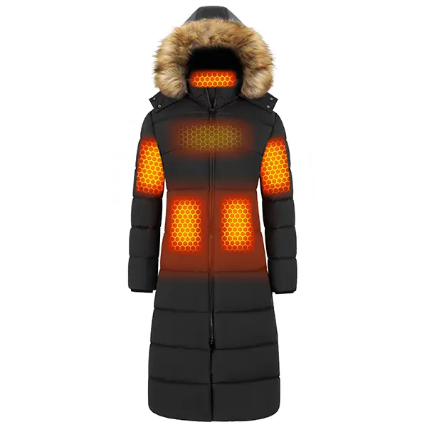 Wulcea Women's Graphene Heated Jacket & Coat, 12V 18400mAh Fast-Charge Large-Capacity Battery, Coats