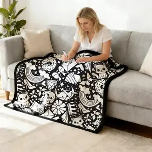 DIY Personalized Coloring Blanket, Soft Warm Throw, Best Mother's Day Gift, Fun Family Craft & Chic Home Decoration