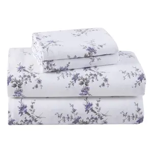 Laura Ashley Jessika Purple King Flannel SheetSet