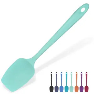 Heat Resistant Silicone Spoon Spatula: U-Taste 600ºF High Heat Flexible 11.38in Silicon Mixing Stirring Cooking Scraping Baking Bowl Scraper Seamless Spreader for Kitchen Nonstick Cookware